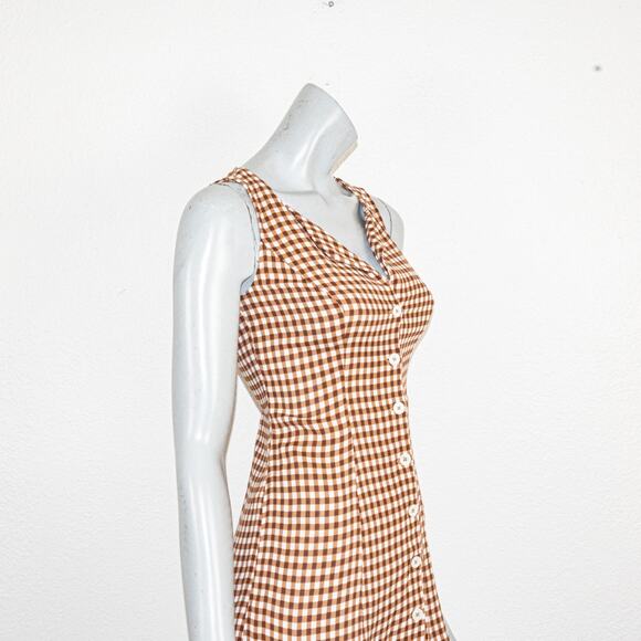 Reformation Brown and White Checkered Mini Dress - Picture 9 of 12